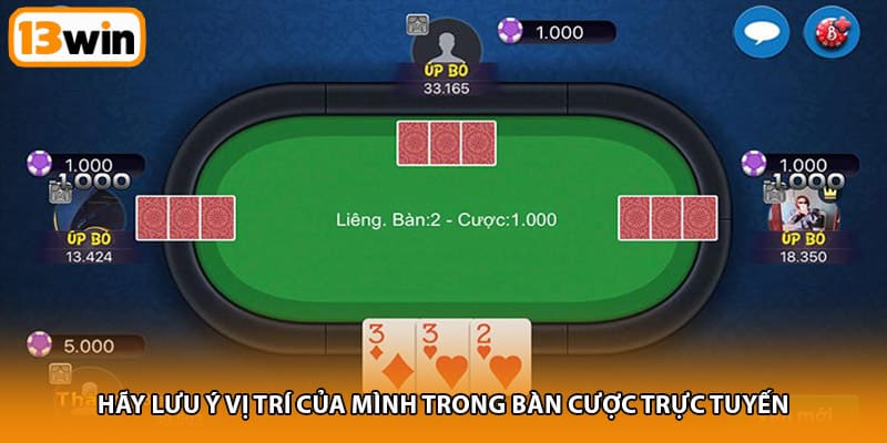 Hãy lưu ý vị trí của mình trong bàn cược trực tuyến 